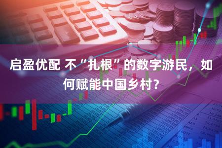 启盈优配 不“扎根”的数字游民，如何赋能中国乡村？