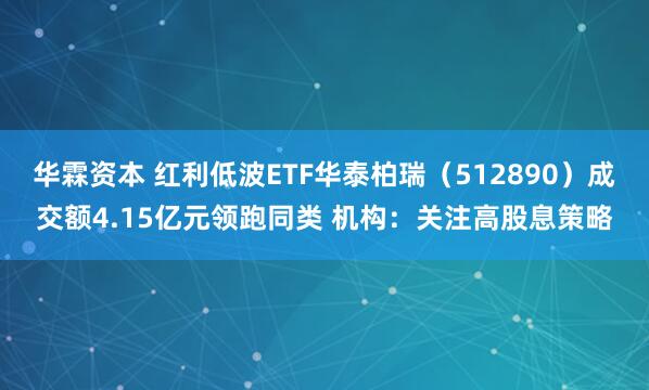 华霖资本 红利低波ETF华泰柏瑞（512890）成交额4.15亿元领跑同类 机构：关注高股息策略