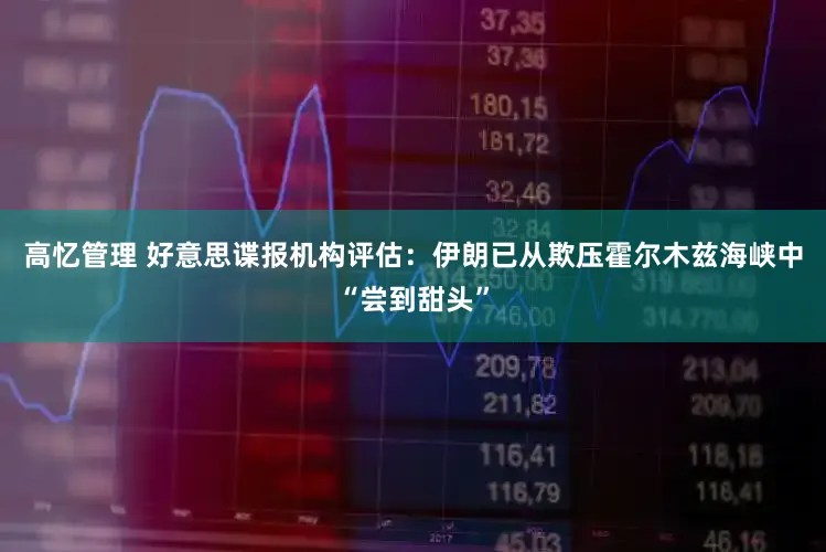 高忆管理 好意思谍报机构评估:伊朗已从欺压霍尔木兹海峡中“尝到甜头”